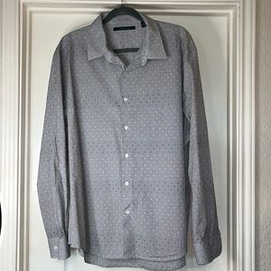 Perry Ellis black and white 100% cotton men’s shirt. Contemporary design.XXL